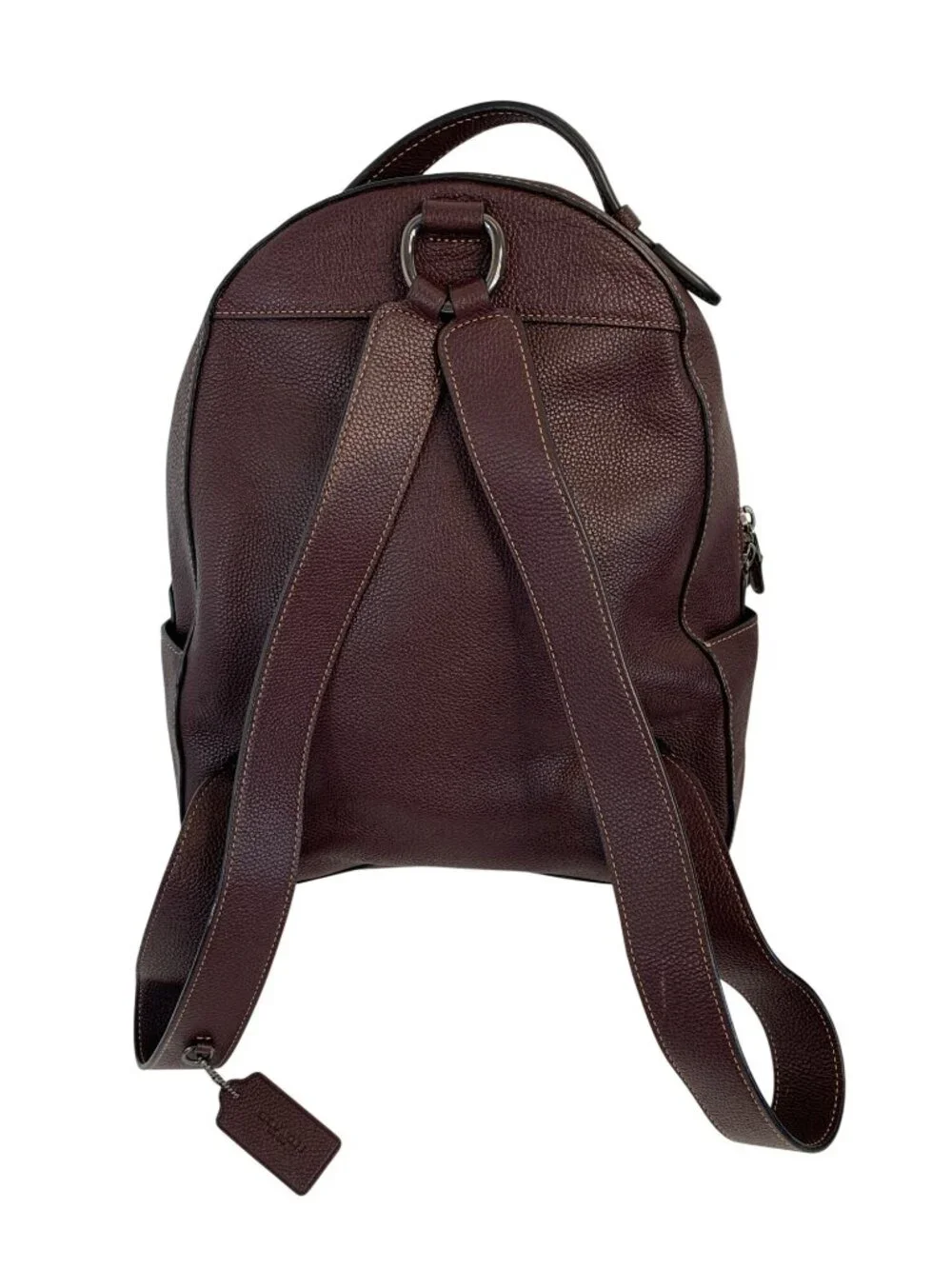 Coach Campus Backpack 35608 Oxblood Brown Polished Pebble Leather Turnlock EUC